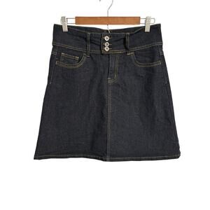 Be Girl‎ Basic Women's Med Denim Skirt Dark Wash A-Line Country Cowgirl Western